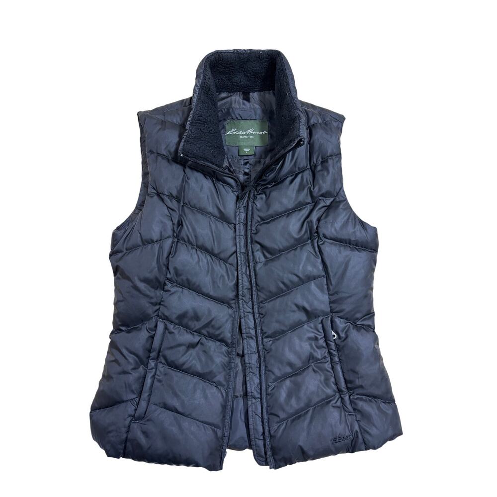 Eddie Bauer Women’s Down Puffer Vest‎ Black Size Sm EB550 Goose winter wear warm